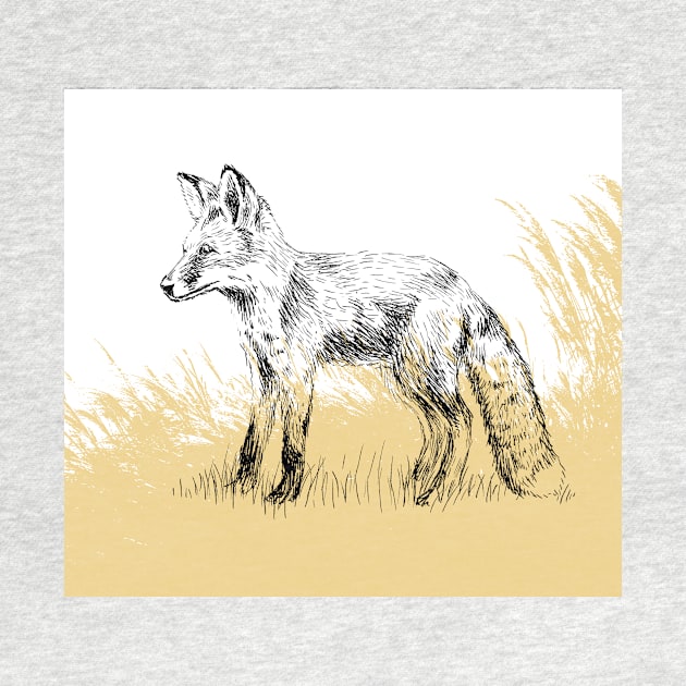 Fox print by rachelsfinelines